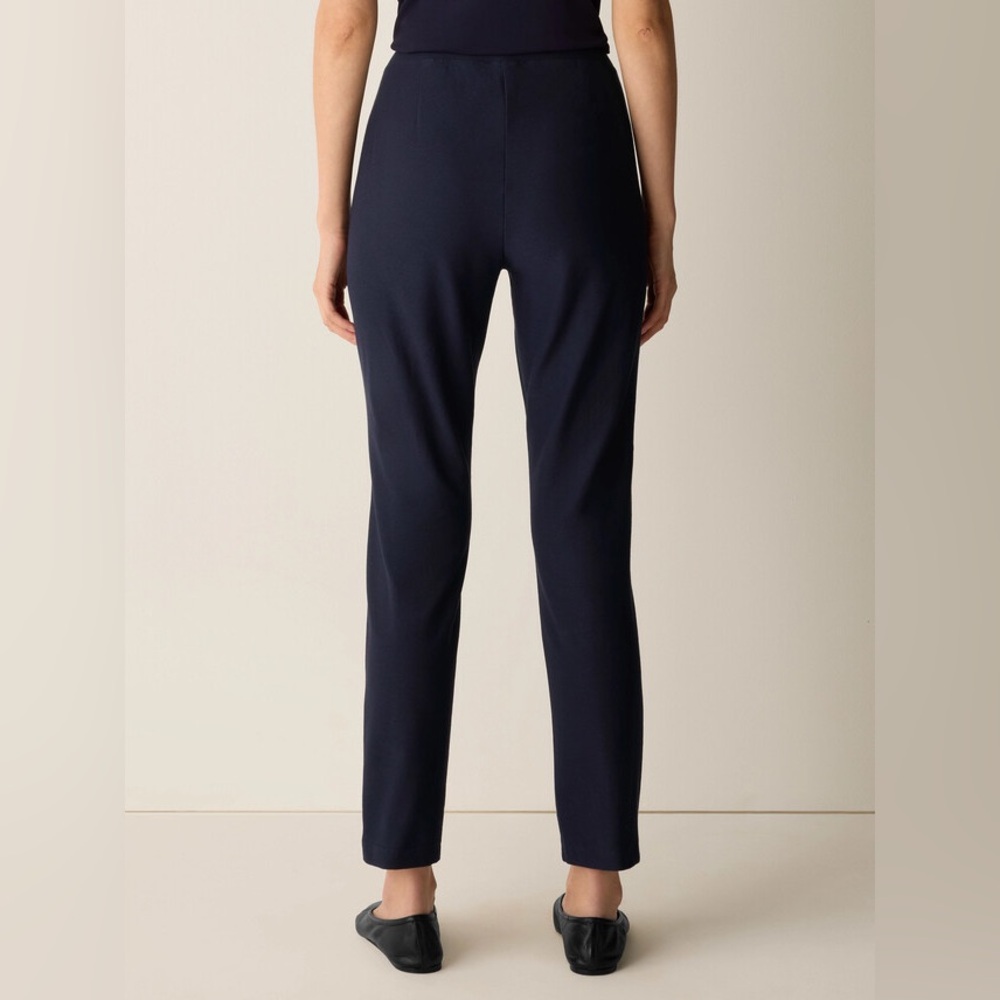 Eileen Fisher Woman Washable Stretch Crepe Pull On Pant Midnight Straight Leg 3X